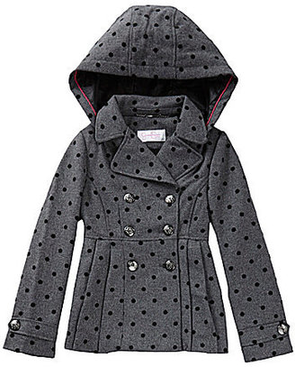 Jessica Simpson 7-16 Double-Breasted Dotted Coat