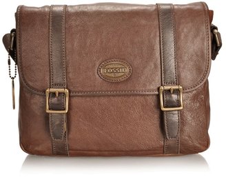 Fossil City bag with front flap and adjustable shoulder strap