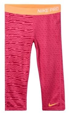 Nike Girl's pink striped capri pants