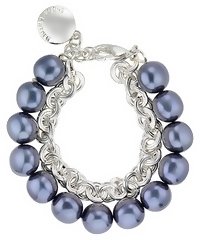 Ice.com 2684 Blue Seashell Pearl Silver Plated Bracelet by SNO