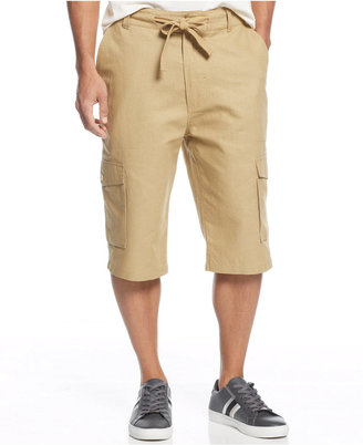 Sean John Big & Tall Linen-Blend Cargo Shorts
