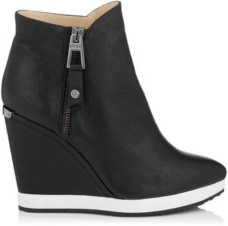 Jimmy Choo Parole Black Soft Calf Leather Wedged Ankle Boot