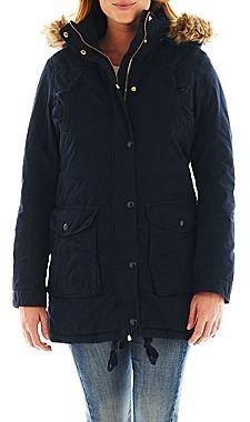 JCPenney jcp Hooded Twill Parka - Talls