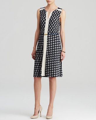 Jones New York Collection Belted Dot Print Dress