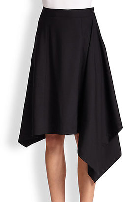 Michael Kors Asymmetrical Wool Blanket Skirt