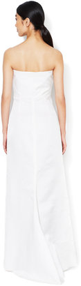 Valentino Silk Rosette Strapless Gown