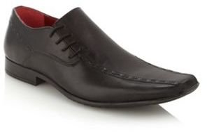 Red Tape Black leather tramline stitched lace up shoes