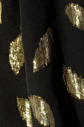 Diane von Furstenberg Isolde leaf-jacquard silk-blend chiffon top