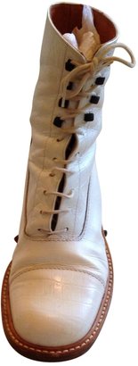 Sartore White Leather Ankle boots