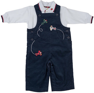Florence Eiseman Airplane Corduroy Overalls & Long-Sleeve Pique Polo, 3-24 Months