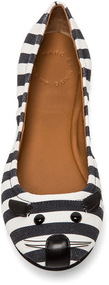 Marc by Marc Jacobs Striped Canvas Mouse Ballerina Flat