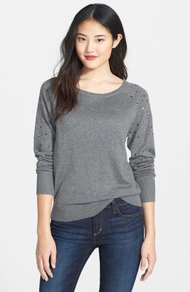 Halogen Embellished Raglan Sleeve Sweater (Regular & Petite)
