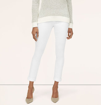 LOFT Tall Curvy Cuffed Cropped Jeans in White