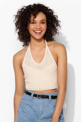 UO 2289 Pins And Needles Crochet-Stitch Halter Top