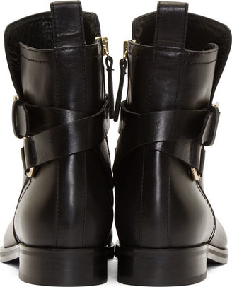 McQ Black Leather Bridal Ankle Boots