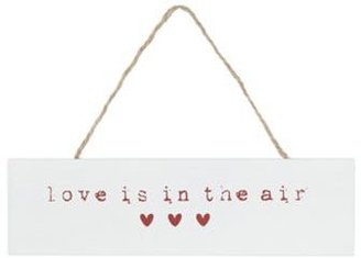 Debenhams Small wooden 'Love is in the air' sign