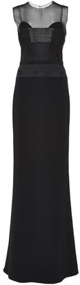 Narciso Rodriguez Embroidered Crepe And Silk Gown Black