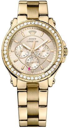 Juicy Couture Ladies Pedigree Gold-Plated Chronograph With Crystal-Set Bezel Watch