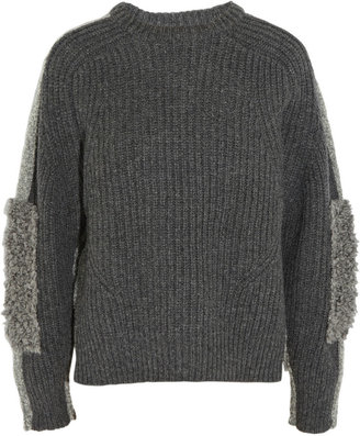 Toga Contrast-knit wool-blend sweater