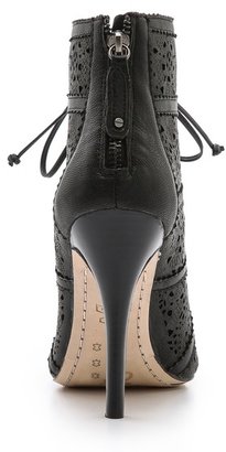 Alice + Olivia Gale Laser Cut Lace Up Booties