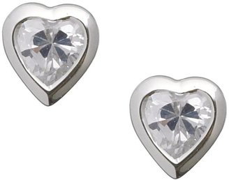 R & E Sterling Silver and White Cubic Zirconia Earrings