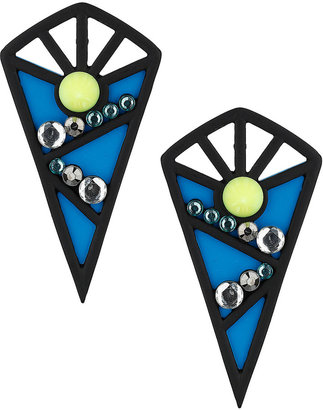 Topshop Neon Geo Triangle Earrings