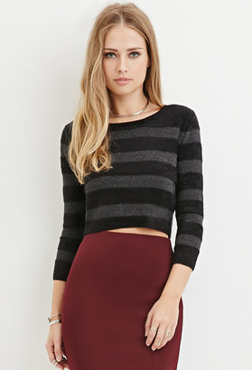 Forever 21 Chenille & Metallic Knit Crop Top