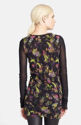 Jean Paul Gaultier Floral Print Tulle Tunic Top