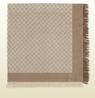 Gucci GG jacquard cotton silk shawl