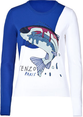 Kenzo Two-Tone Sweater with Print