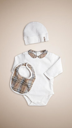 Burberry Cotton Three-piece Baby Gift Set