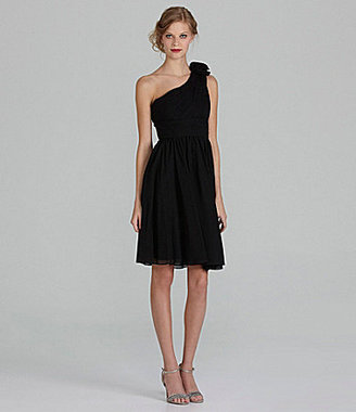 JS Collections One-Shoulder Chiffon Dress
