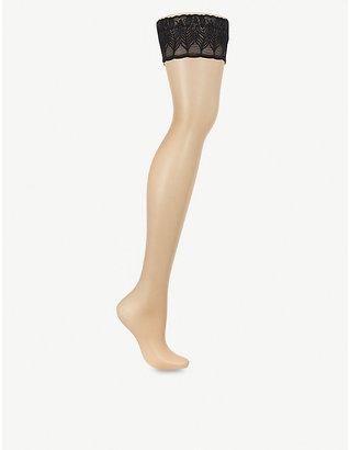 Falke Women's 0979 Powder Black Lunelle 8 Stockings, Size: III