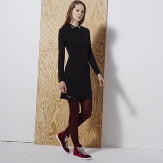 Lacoste Single-color Holiday Edition dress with diamante collar