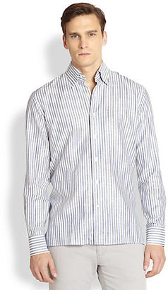 Canali Striped Cotton Sportshirt