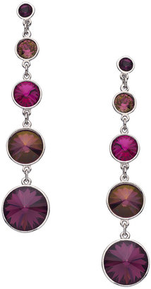 Swarovski Stefanie Somers Collection Silver and Berry Elements Cydney Drop Earrings