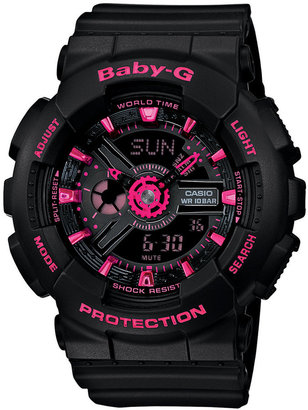 Baby-G Women's Analog-Digital Black Resin Strap Watch 46x43mm BA111-1A