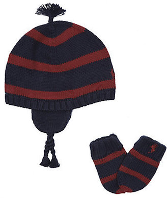 Polo Ralph Lauren Striped Earflap Hat and Mittens