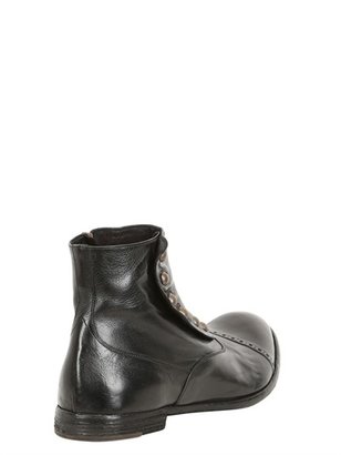 Officine Creative Washed Vintage Leather Ankle Boots