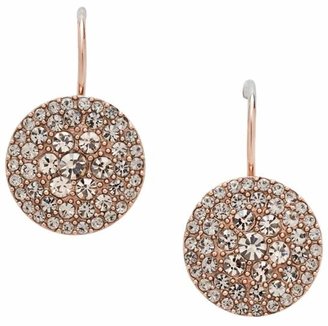 Fossil - Round Gold Crystal Earrings From Fossil