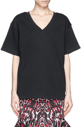 Side zip French terry boxy T-shirt
