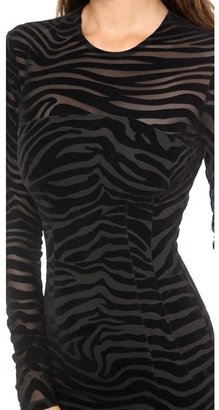 Torn By Ronny Kobo Magnolia Flocked Zebra Dress
