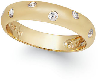 Giani Bernini Cubic Zirconia Dome Band Ring in 24k Gold over Sterling Silver (1/10 ct. t.w.)