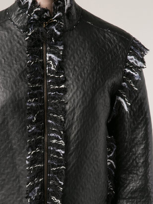 Lanvin Leather and Tweed Jacket