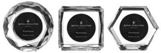 Royal Doulton Set of three 24% lead crystal 'Radiance' mini photo frames