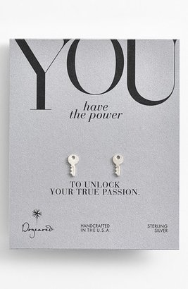 Dogeared 'You Have the Power' Boxed Key Stud Earrings