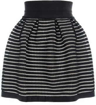 Quiz Black Ribbed Honeycomb Skirt