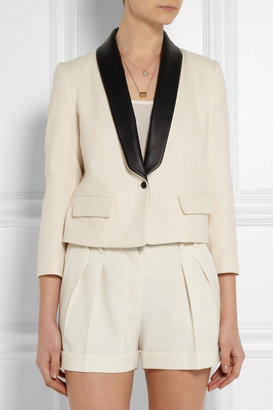 Band Of Outsiders Leather-trimmed cotton blazer