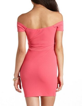 Charlotte Russe Textured Off-the-Shoulder Bodycon Dress