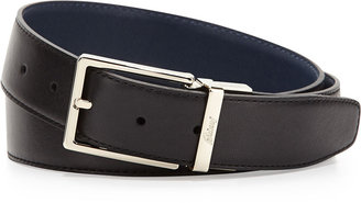 Brioni Reversible Leather Belt, Navy-Black